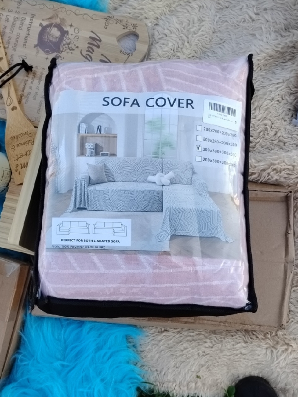 Brand New Sofa Cover - Pink N White Striped Design